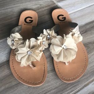 G by Guess chiffon floral sandals